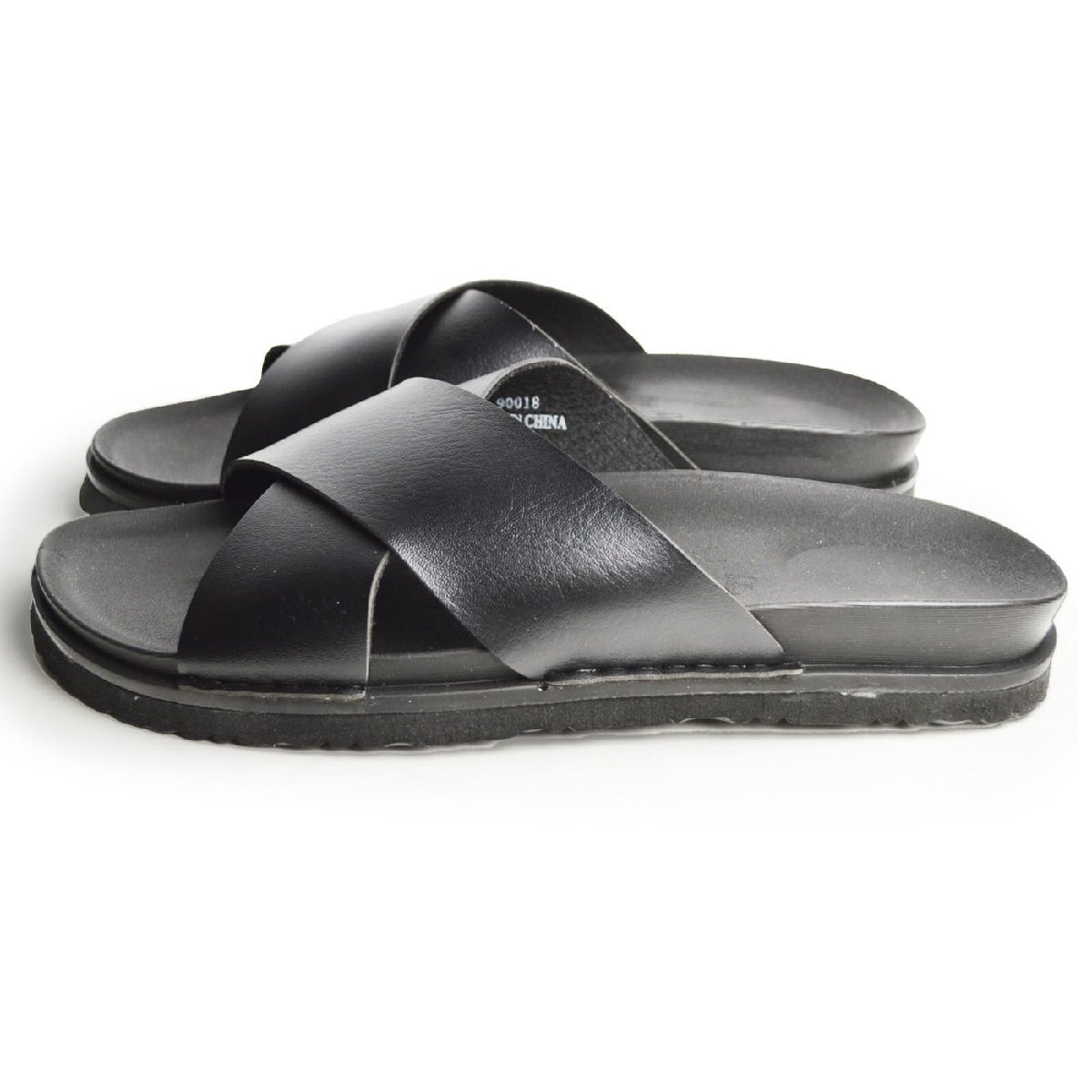 新品■24.5~25cm メンズ サンダル 防滑 軽量 コンフォート クロスベルト 大人 ビーチサンダル 靴 アウトドア【エコ配送】拍卖