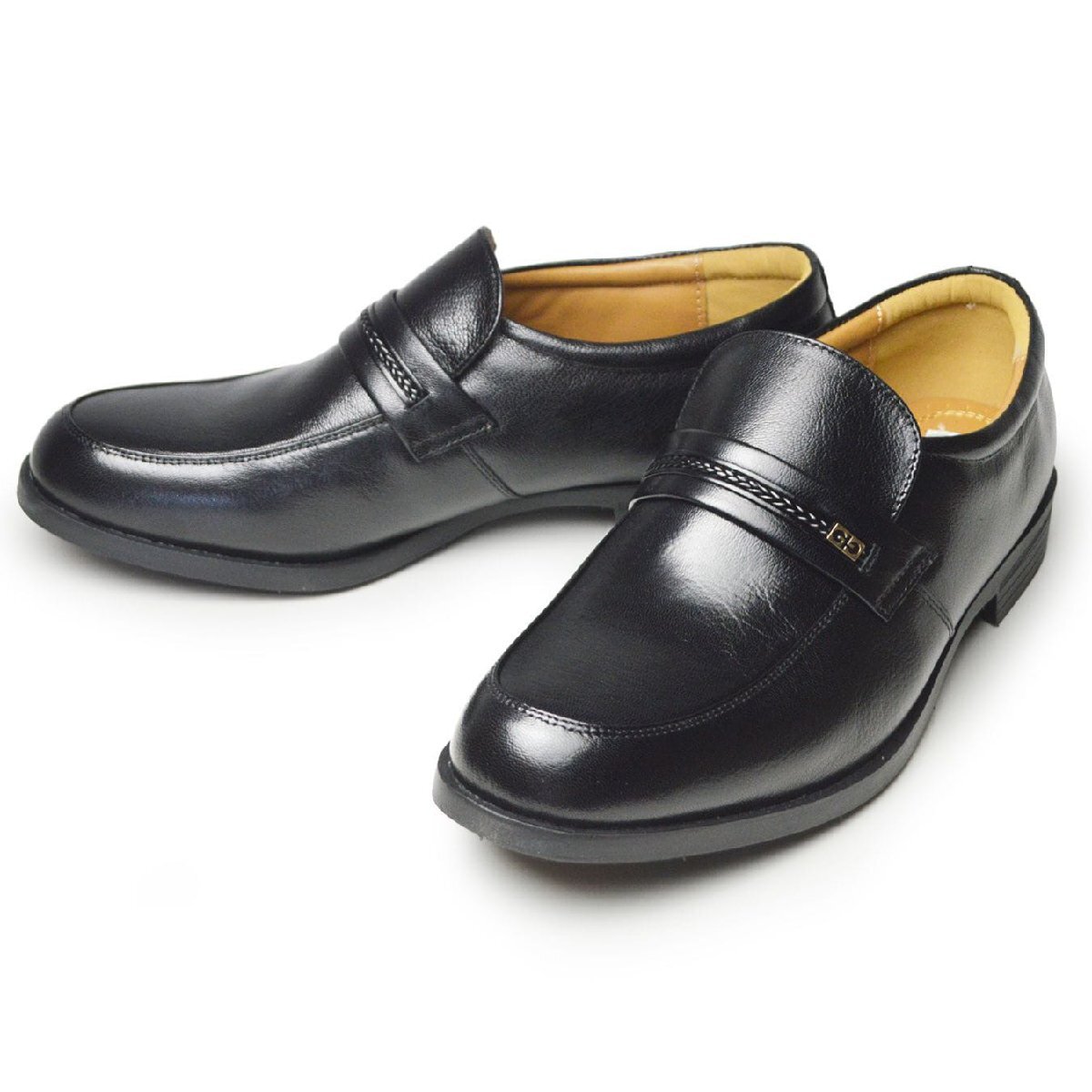 新品■24cm ビジネスシューズ メンズ ローファー 本革 Uチップ 幅広 4EEE 革靴 レザー コンフォート 防臭 抗菌 学生靴 紳士靴 靴拍卖