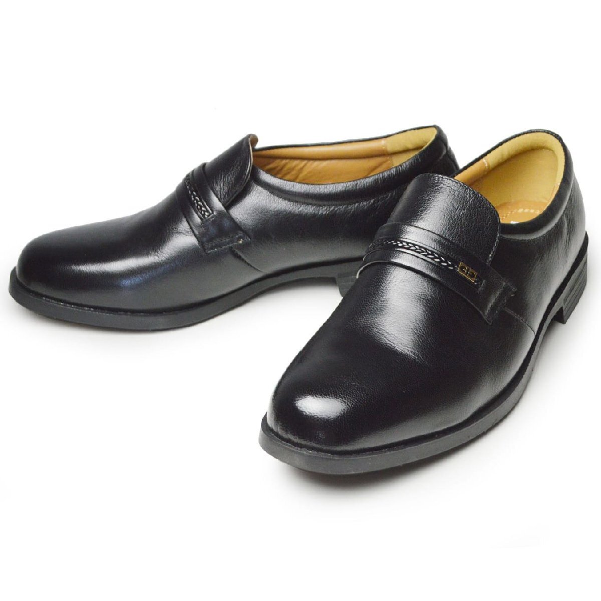 新品■24cm ビジネスシューズ メンズ スリッポン 本革 プレーントゥ 幅広 4EEE 革靴 レザー コンフォート 防臭 抗菌 学生靴 紳士靴 靴拍卖