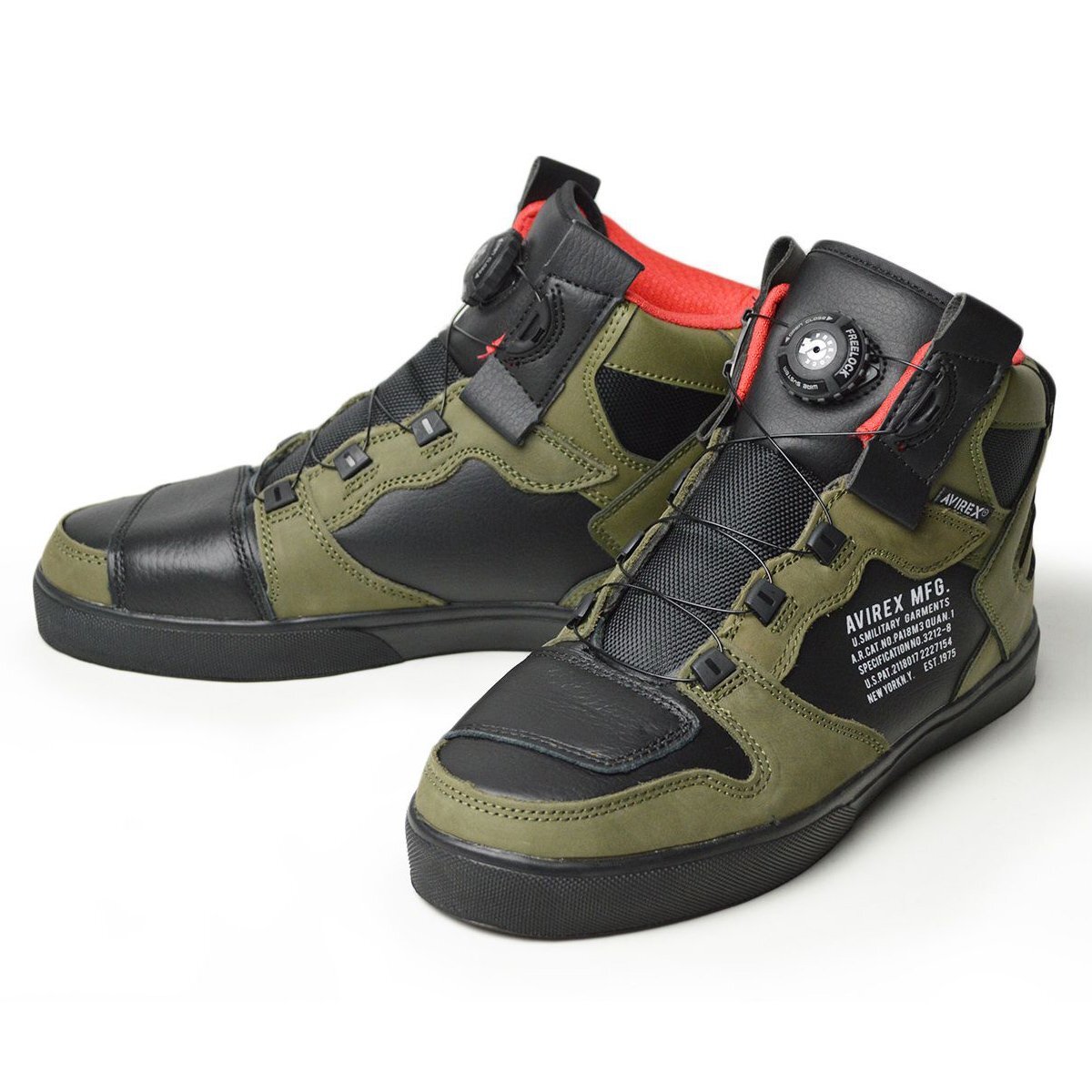 新品■26cm AVIREX アヴィレックス アビレックス ディクティター DICTATOR メンズ バイクスニーカー ミドルカット ダイヤルロック 靴拍卖