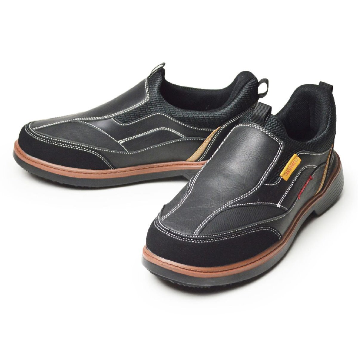 新品■26.5cm スニーカー メンズ スリッポン ローファー 防水 カジュアル 軽量 通学 通勤 ウォーキング コンフォート 屈曲 靴【エコ配送】拍卖