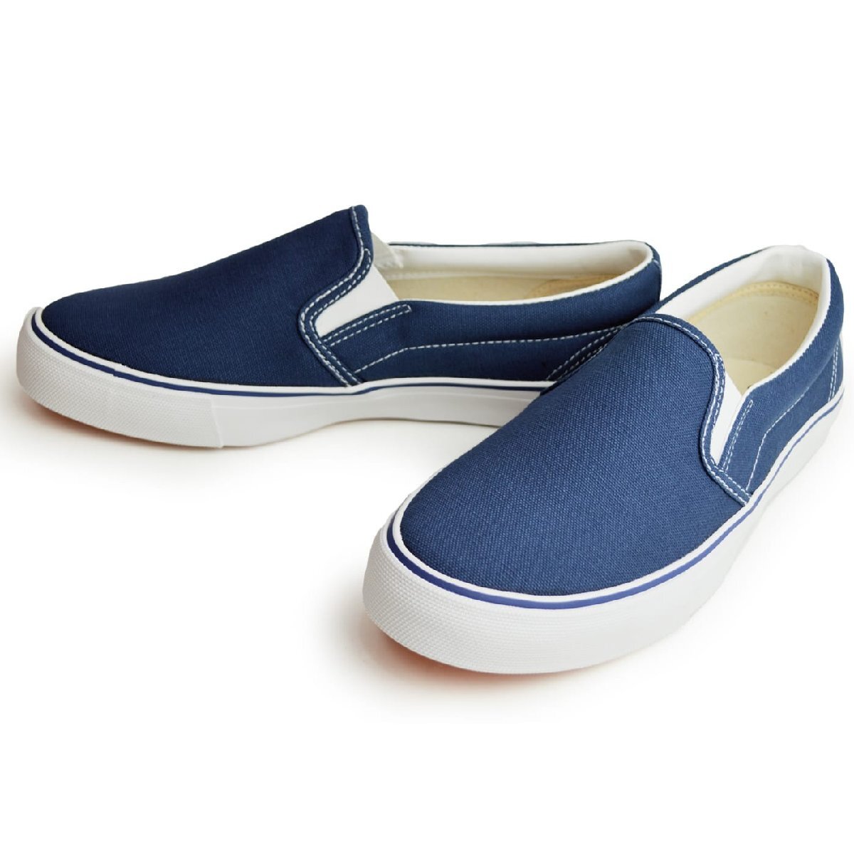 【在庫処分】新品■25.5cm メンズ スリッポン 幅広 3E EEE カジュアルシューズ スニーカー 無地 キャンバス スウェット 靴【エコ配送】拍卖