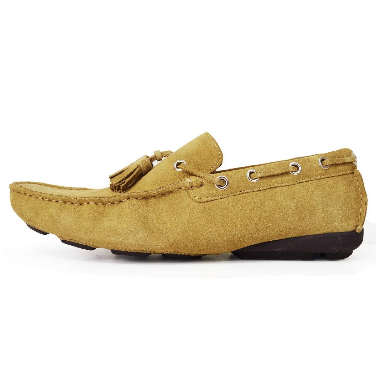 在庫処分■新品【26.5cm】本革 ドライビングシューズ スエード 防滑 カジュアル ローファー モカシン デッキシューズ 革靴【エコ配送】拍卖
