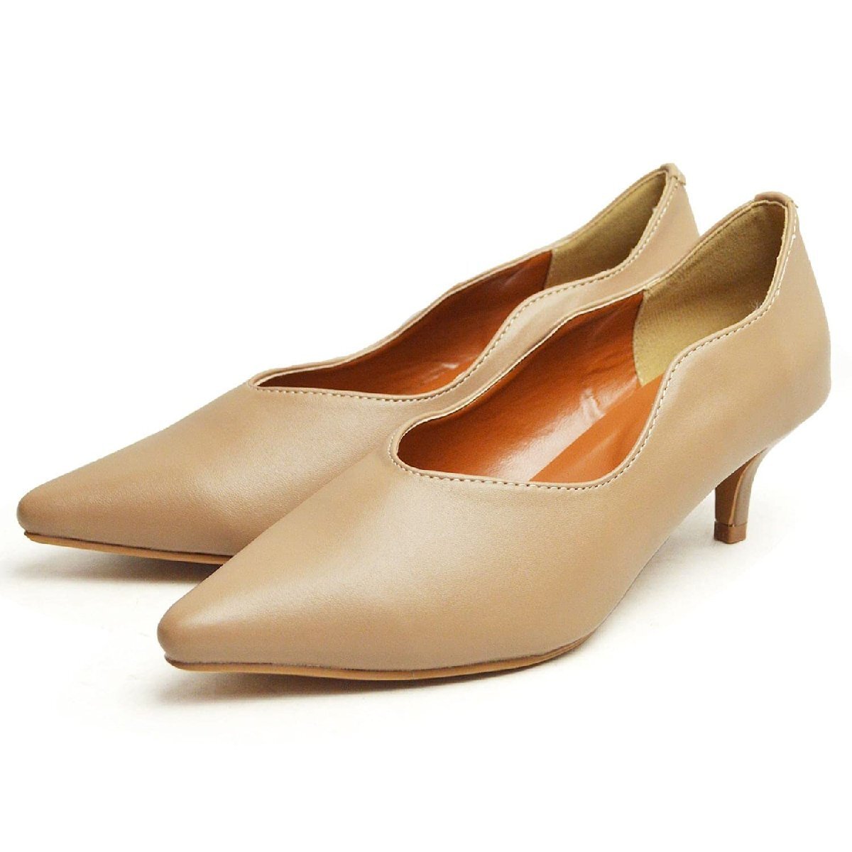 在庫処分■新品【23~23.5cm】レディース パンプス 5cm キトゥン ヒール Vカット ポインテッドトゥ クッション パイソン【エコ配送】拍卖