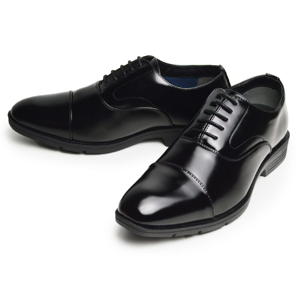 新品■26.5cm ビジネスシューズ メンズ 防水 シークレットシューズ +4.5cm 靴 革靴 幅広 3E EEE 内羽根 レースアップ ストレートチップ拍卖