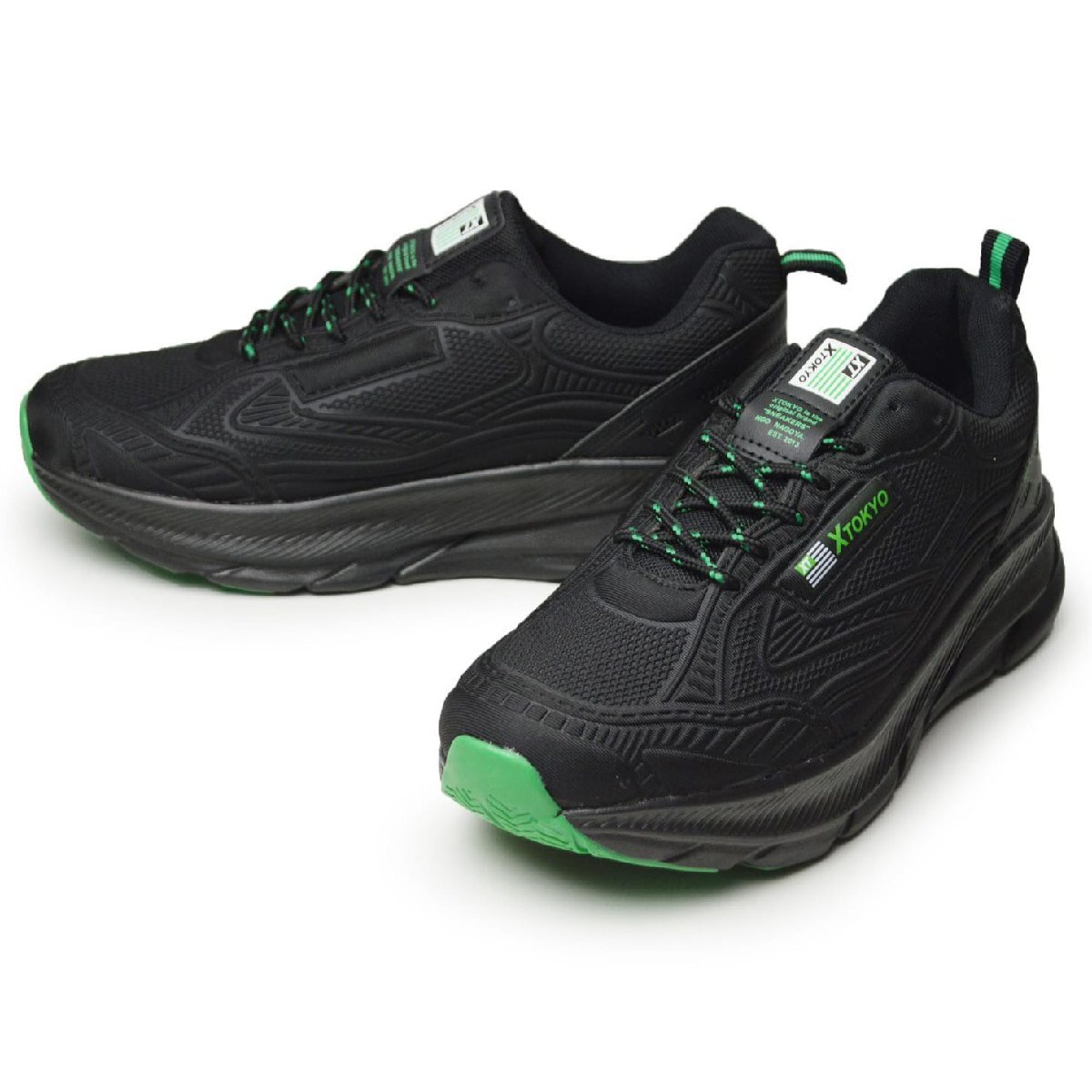 新品■25.5cm XTOKYO スニーカー メンズ ランニング ウォーキング 厚底ソール 軽量 通気性 カジュアル スポーツ 防滑 運動 靴【エコ配送】拍卖