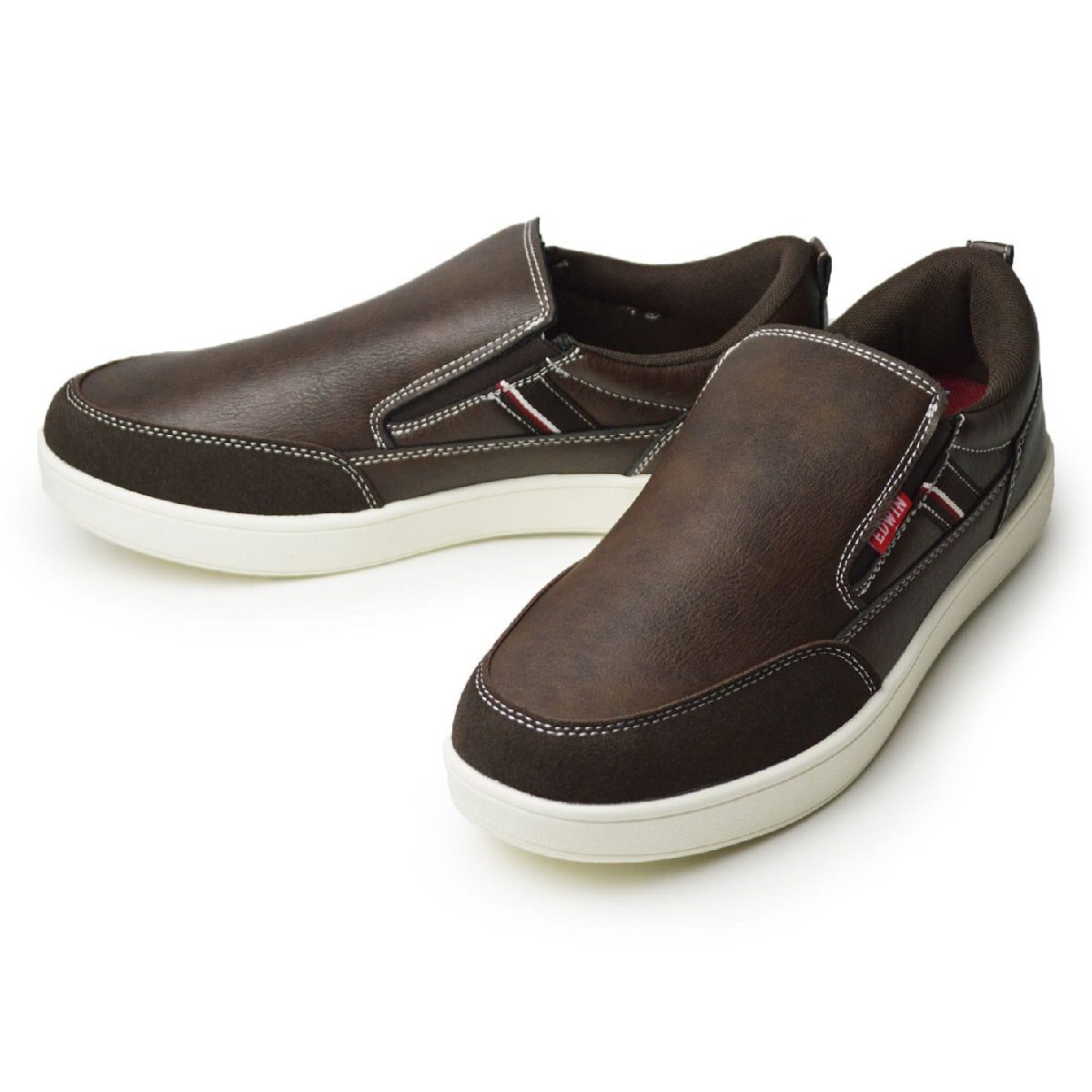 新品■26cm EDWIN エドウィン スリッポン メンズ スニーカー 軽量 カジュアル ローカット サイドゴア カップインソール 防滑【エコ配送】拍卖