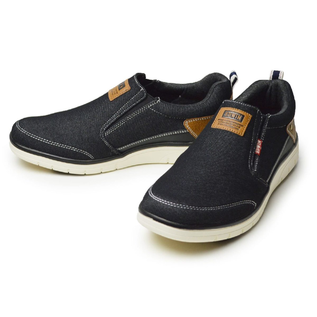 新品■26.5cm EDWIN エドウィン スリッポン メンズ スニーカー 軽量 ウォーキング カジュアル ローカット 幅広 4E EEEE 靴【エコ配送】拍卖