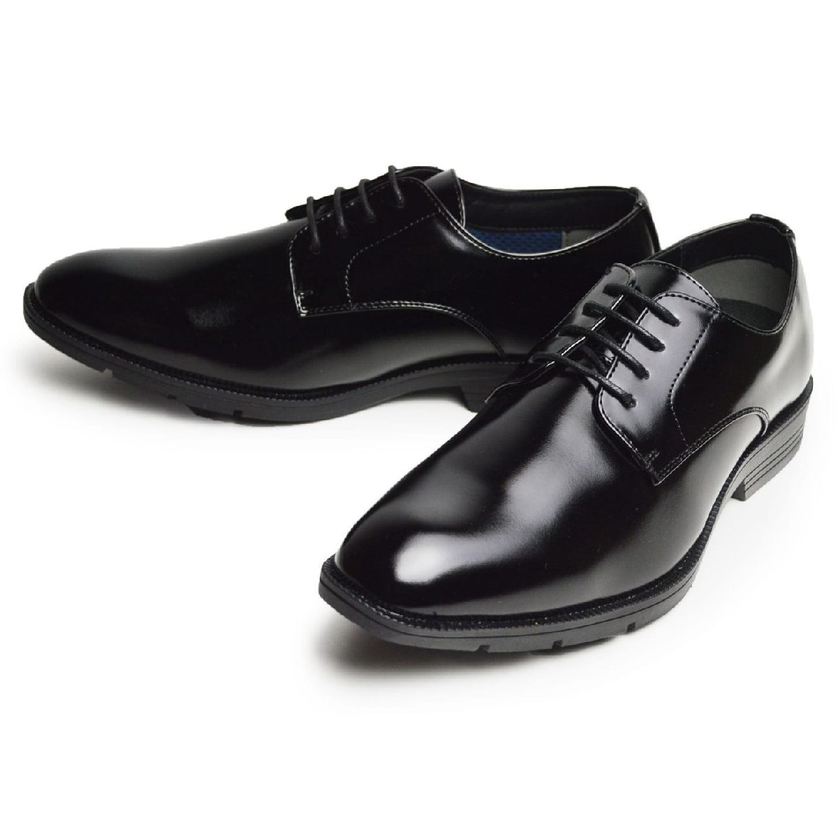 新品■28cm ビジネスシューズ メンズ 防水 シークレットシューズ +4.5cm 靴 革靴 幅広 3E EEE 外羽根 レースアップ プレーントゥ拍卖