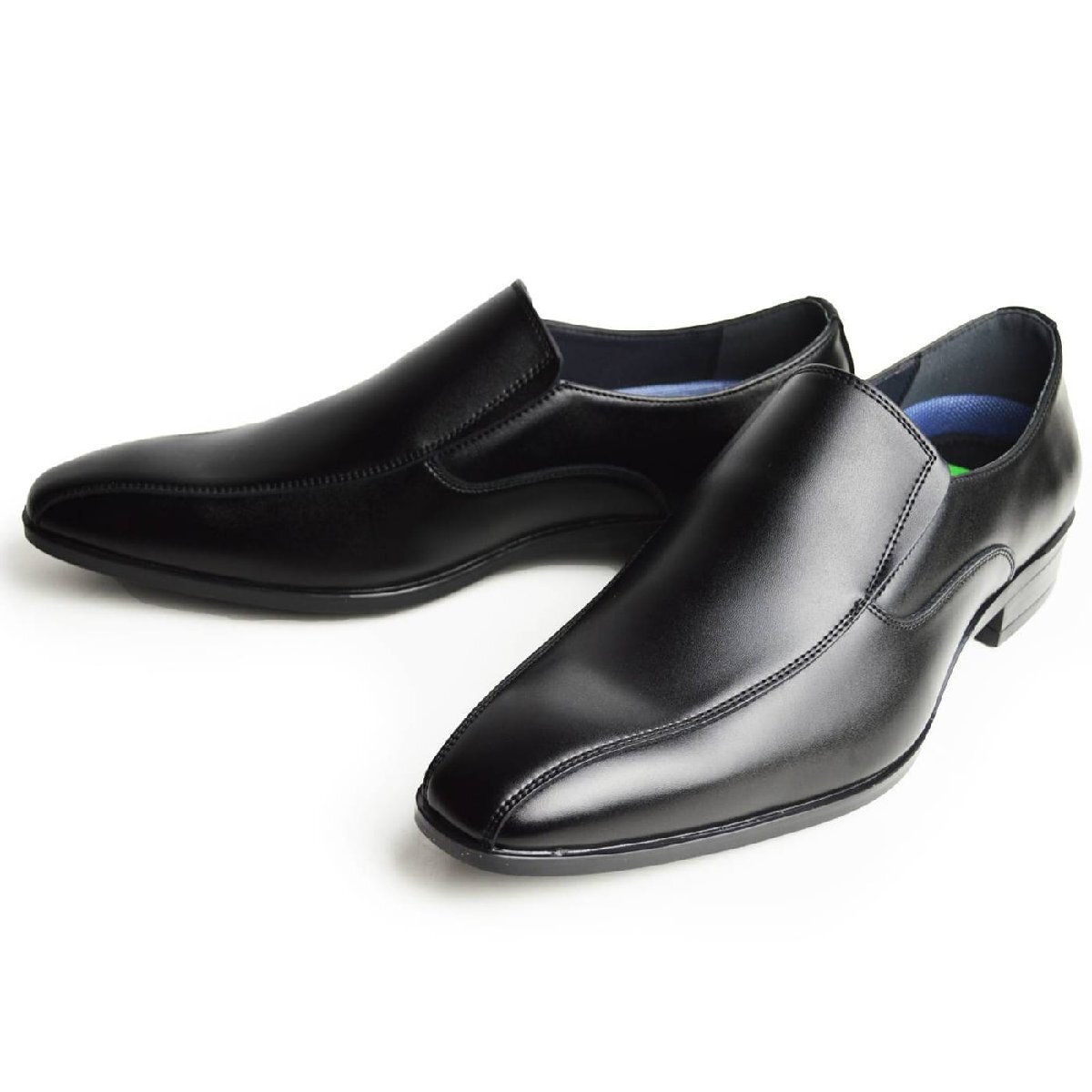 新品■26cm ビジネスシューズ メンズ クッションインソール 革靴 スリッポン スワールモカ 幅広 EEE 3E 制菌バクテシャット 再生皮革拍卖