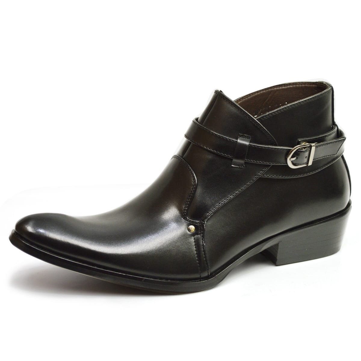 新品■26.5cm ビジネス ブーツ メンズ フォーマル カジュアル 4.5cm ヒールアップ ポインテッドトゥ ショートブーツ オンオフ兼用 男 靴拍卖