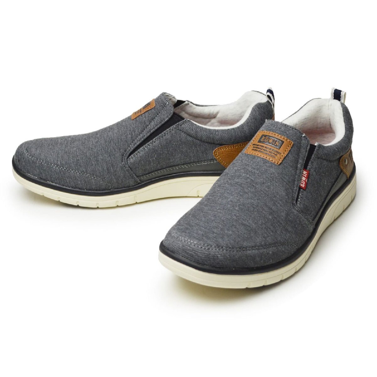 新品■25.5cm EDWIN エドウィン スリッポン メンズ スニーカー 軽量 ウォーキング カジュアル ローカット 幅広 4E EEEE 靴【エコ配送】拍卖