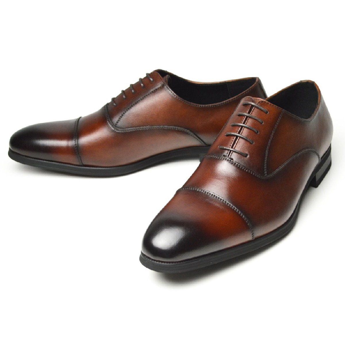 【在庫処分】新品■26.5cm ビジネスシューズ 本革 メンズ 牛革 内羽根 ストレートチップ 防滑 紳士靴 レザー 男性 冠婚葬祭 フォーマル拍卖