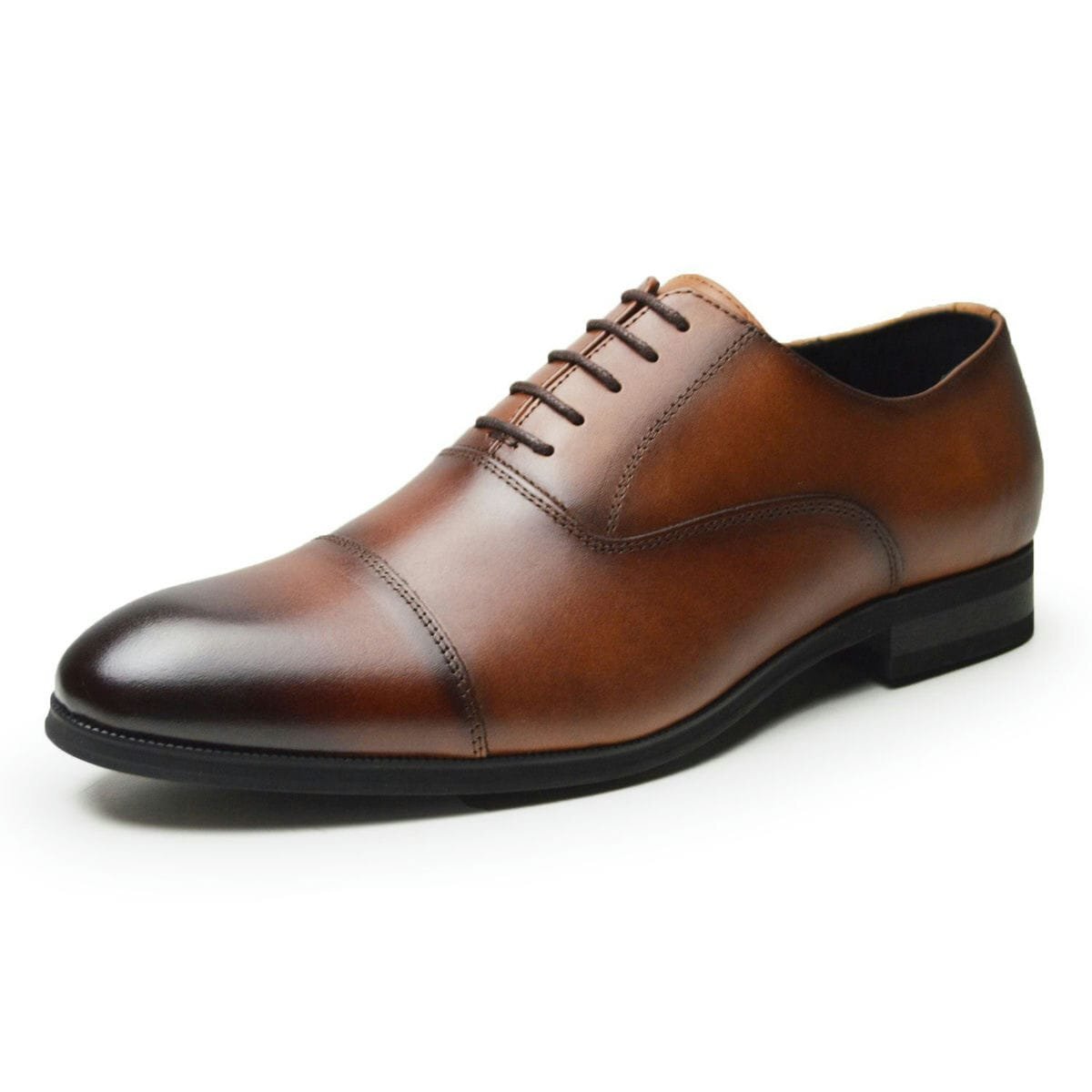 【在庫処分】新品■24.5cm 本革 レザーシューズ 牛革 ビジネス 革靴 高級感 内羽根 ストレートチップ 防滑ソール クッション性 衝撃吸収拍卖