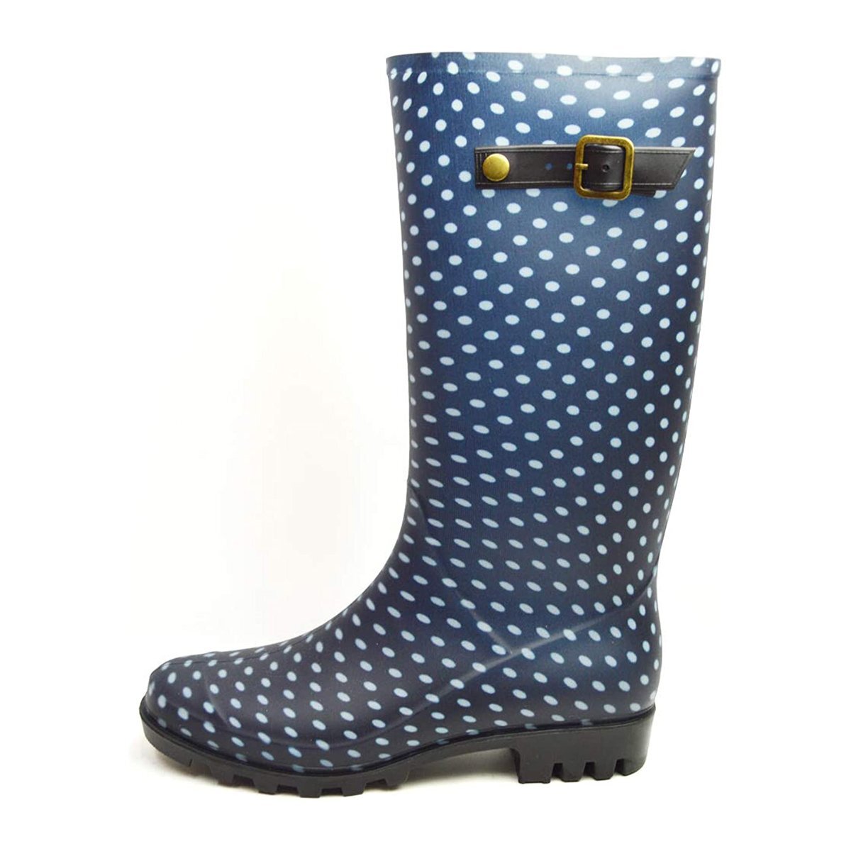 新品■25~25.5cm レディース 防水ブーツ チェック柄 水玉 ドット柄 レイン ブーツ 長靴 雨 防滑 ロング丈 ラバー ガーデニング 園芸拍卖