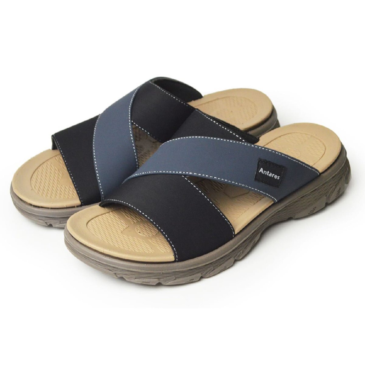 新品■27.5cm~28cm サンダル メンズ 軽量 コンフォート クロスベルト フラット ビーチ 大人 防滑 屈曲 防滑 アウトドア 靴【エコ配送】拍卖