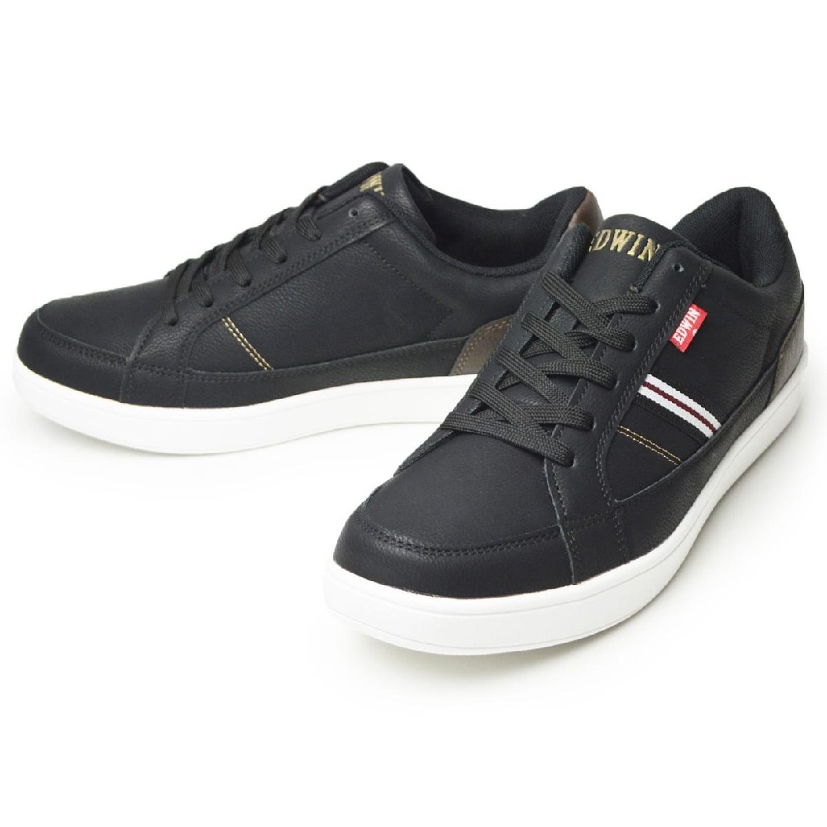 新品■25.5cm EDWIN エドウィン スニーカー メンズ 軽量 カジュアル 屈曲 防滑 コンフォートシューズ ウォーキング 男性 靴【エコ配送】拍卖