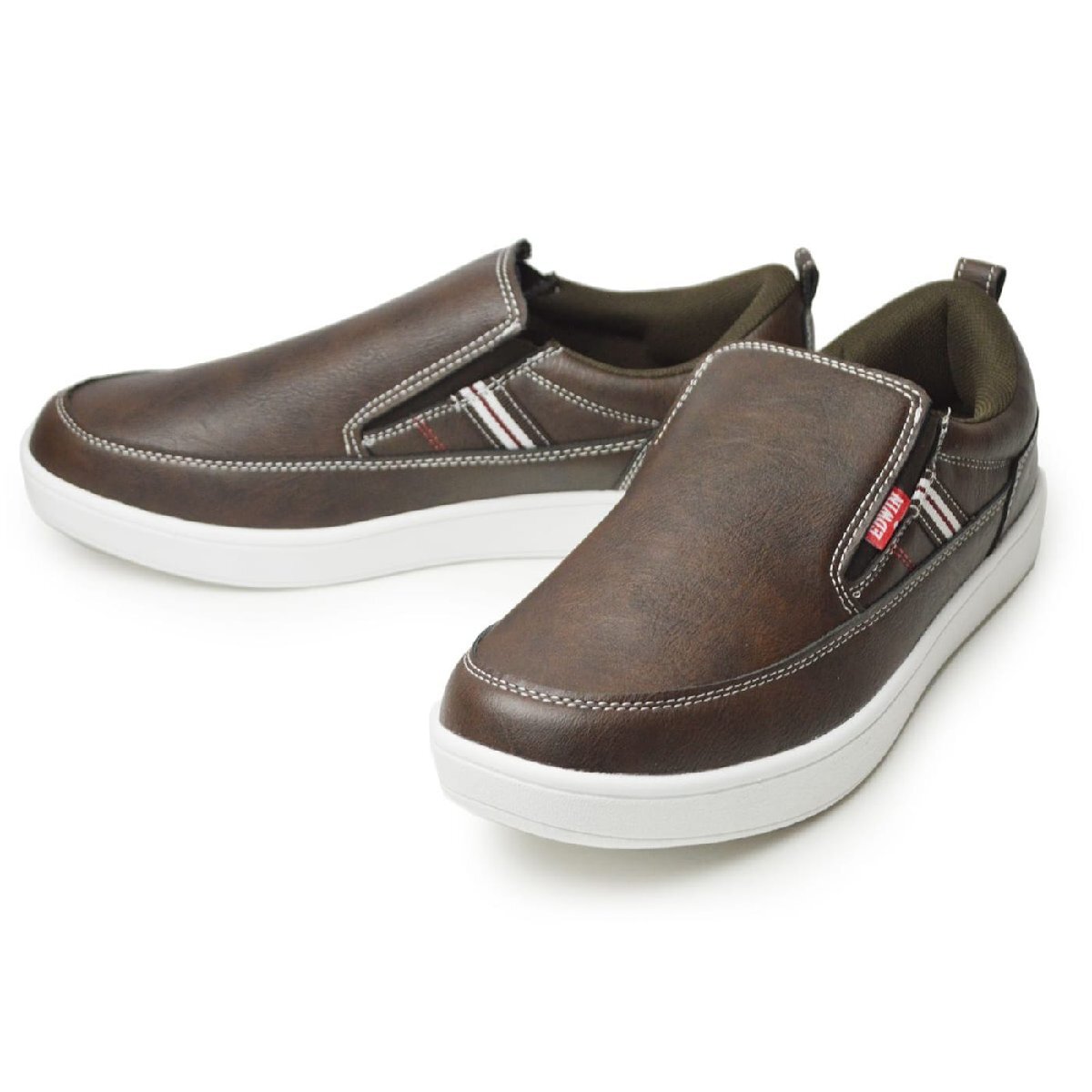 新品■25cm EDWIN エドウィン スリッポン メンズ スニーカー 軽量 カジュアル ローカット サイドゴア クッション 防滑 靴【エコ配送】拍卖