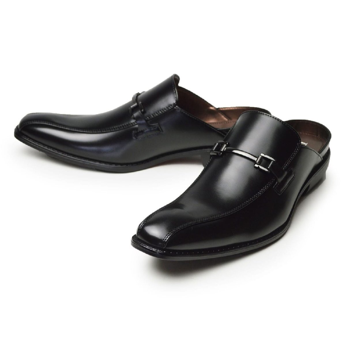 新品■24.5cm~25cm ビジネスシューズ メンズ サンダル オフィス スリッポン 革靴 クールビズ コンフォート 幅広 3E EEE 靴 紳士靴拍卖