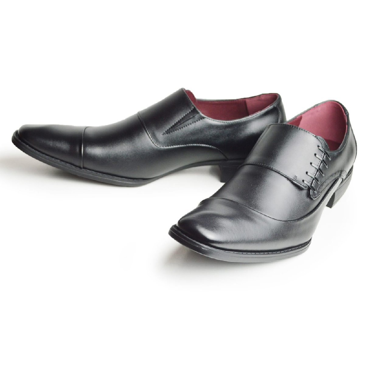新品■27cm ビジネスシューズ 革靴 レースUP 飾り紐 ストレートチップ 脚長 スクエアトゥ ロングノーズ 2E 日本製 フォーマル 紳士靴拍卖