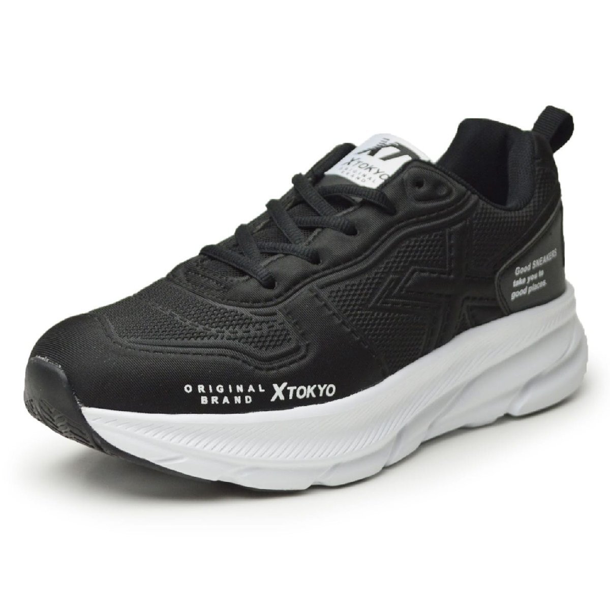 新品■25cm XTOKYO スニーカー メンズ ランニング ウォーキング 厚底ソール 軽量 通気性 カジュアル スポーツ 防滑 運動 靴【エコ配送】拍卖