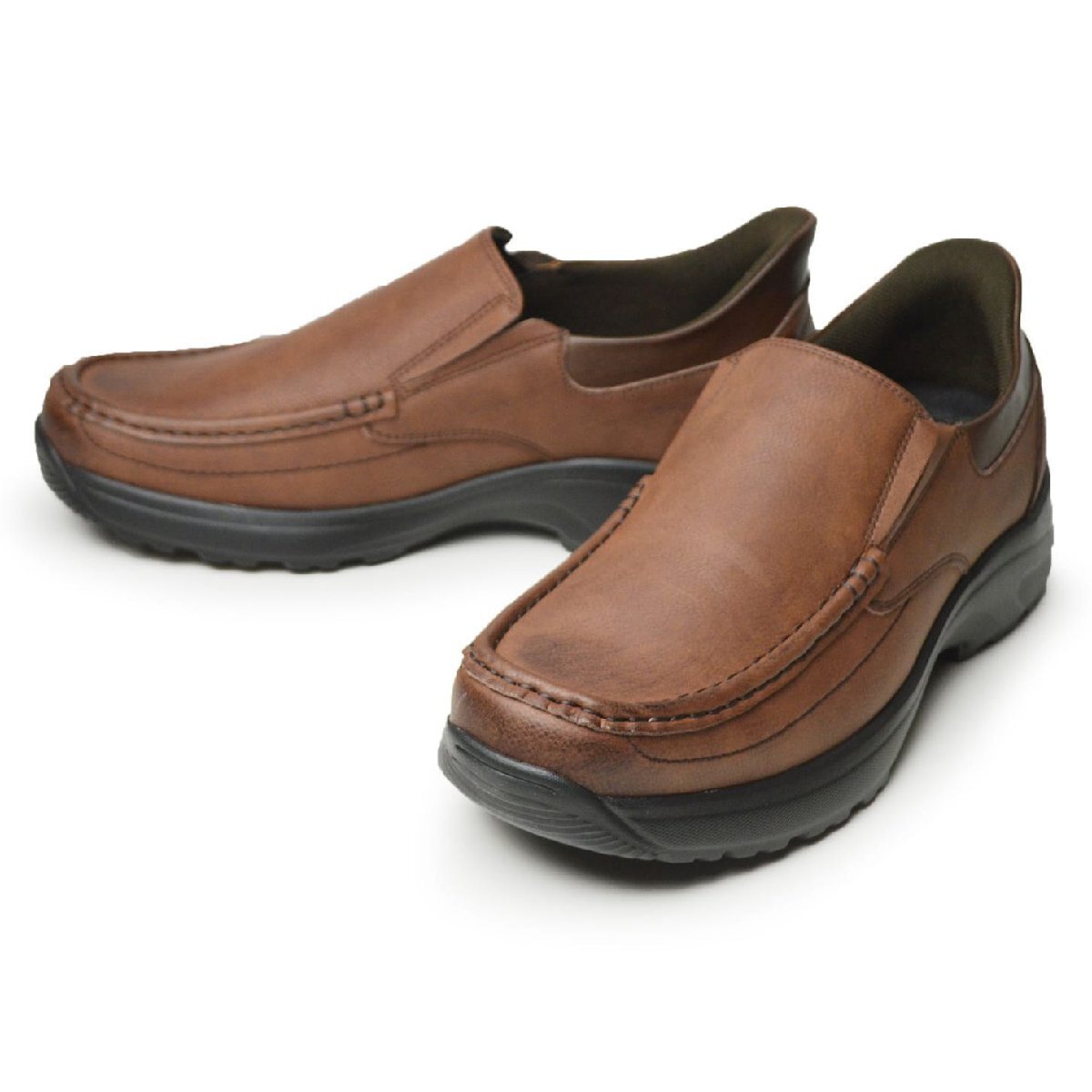 新品■25.5cm ビジネスシューズ メンズ スニーカー コンフォートシューズ ウォーキング カジュアル スリッポン 軽量 幅広 靴【エコ配送】拍卖