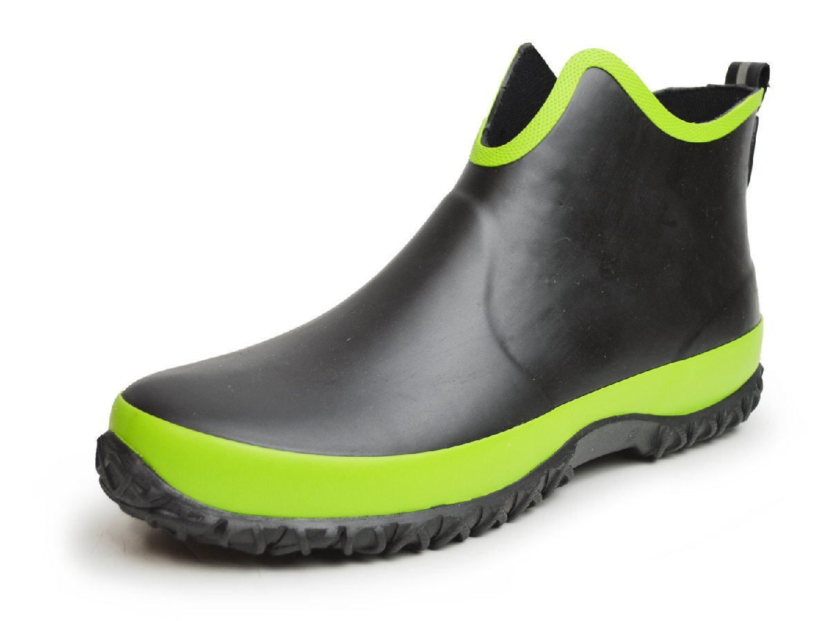 新品【28cm】メンズ ブーツ 2way 防水 防滑 ラバー レイン シューズ スポーティ ショート 長靴 雨 アウトドア レジャー拍卖