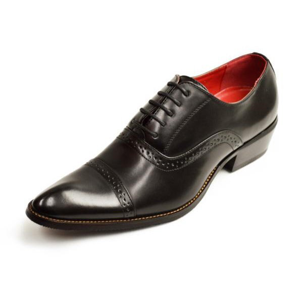 新品■25.5cm ビジネスシューズ 4.5cm 身長アップ 脚長 フォーマル 紳士靴 ポインテッドトゥ メンズ 革靴 イタリアンデザイン トラッド 男拍卖