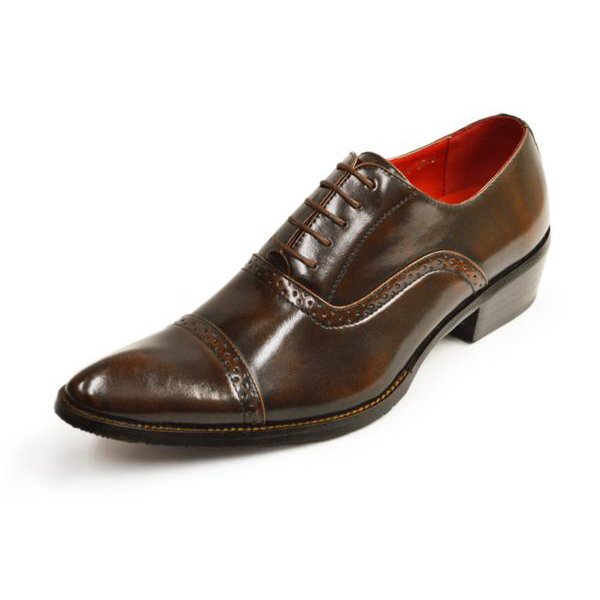 新品■27cm ビジネスシューズ 4.5cm 身長アップ 脚長 フォーマル 紳士靴 ポインテッドトゥ メンズ 革靴 イタリアンデザイン トラッド 男拍卖