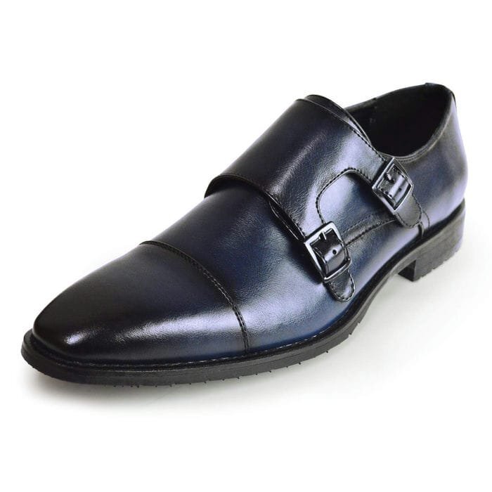 新品■27cm 機能性 ビジネスシューズ 幅広 モンクストラップ ストレートチップ ダブル ベルト 紳士靴 冠婚葬祭 オフィス フォーマル 革靴拍卖