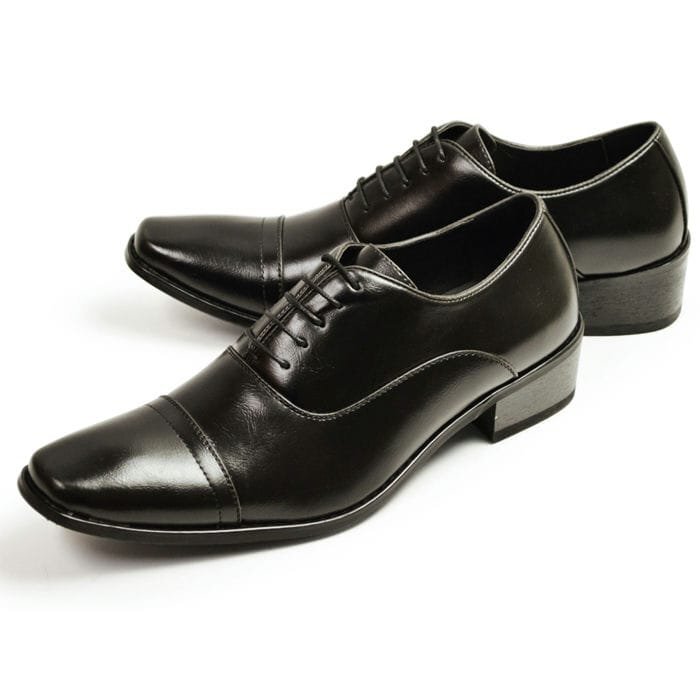 新品■26.5cm メンズ ビジネスシューズ 脚長 5cmヒール イタリアンデザイン 紳士靴 オフィス フォーマル スクエアトゥ アンティーク 革靴拍卖