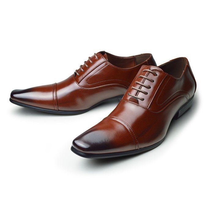 在庫処分■新品【25cm】ビジネスシューズ 革靴 2E スクエアトゥ フォーマル 紳士靴 メンズ ロングノーズ ストレートチップ 脚長 男 靴拍卖