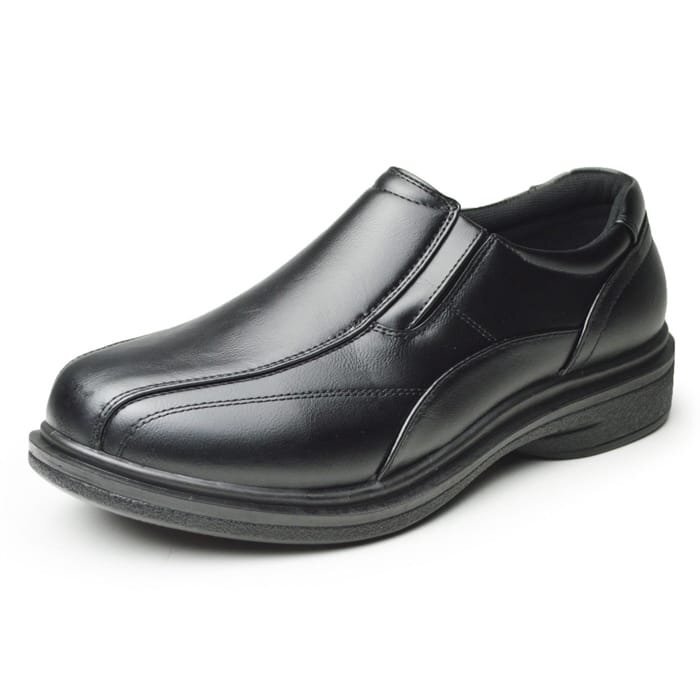 新品■24.5cm 軽量 コンフォート ウォーキングシューズ 低反発 スリッポン 3EEE 幅広 サイドゴア シンプル 着脱簡単 ROEBUCKS【エコ配送】拍卖