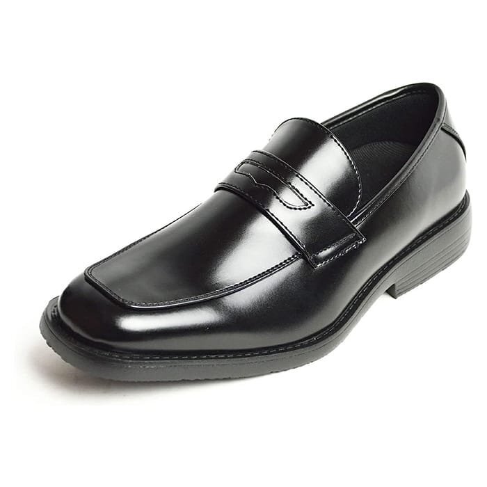 【在庫処分】新品■25.5cm ムレ解消 ビジネスシューズ 通気性 抗菌 防臭 スリッポン コイン ローファー プレーントゥ 幅広 3EEE 軽量 防滑拍卖