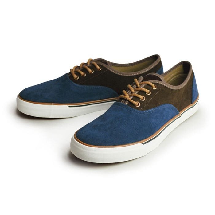 新品◆訳あり【25cm】メンズ きれいめ カジュアル デッキシューズ 軽量 バイカラー スニーカー 紐靴 クッション スエード【エコ配送】拍卖