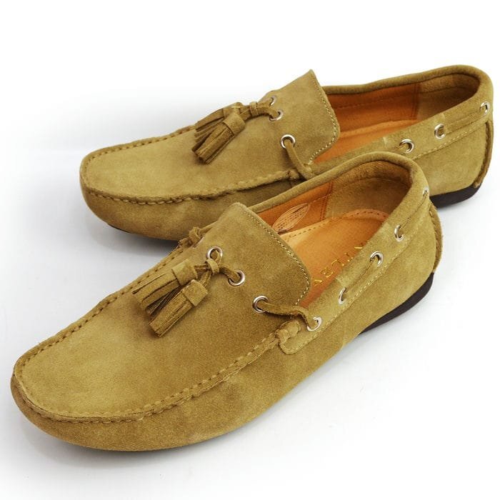 新品◆訳あり【26.5cm】ドライビングシューズ 本革 スエード 防滑 メンズ カジュアル ローファー モカシン デッキシューズ 靴【エコ配送】拍卖