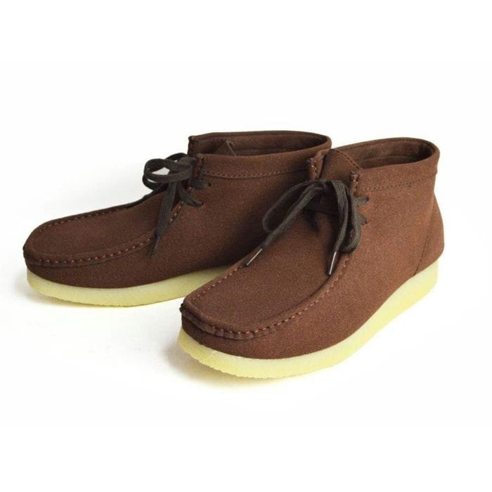 新品■24.5~25cm メンズ モカシン ワラビーブーツ スエード スウェード ブーツ 屈曲性 カジュアル クレープソール 男 靴【エコ配送】拍卖