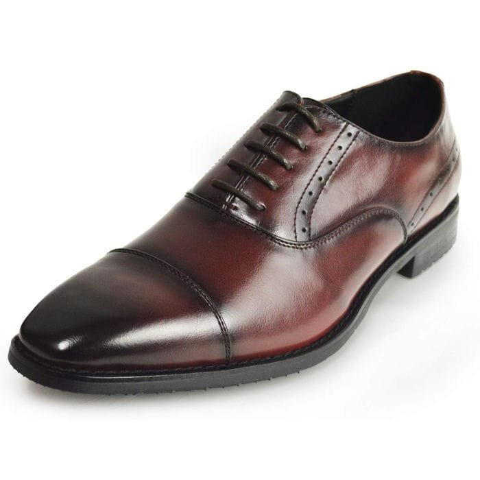 新品■28cm 機能性 ビジネスシューズ 幅広 ストレートチップ 内羽根 レースアップ 紳士靴 冠婚葬祭 オフィス フォーマル 紺 赤 茶 黒拍卖