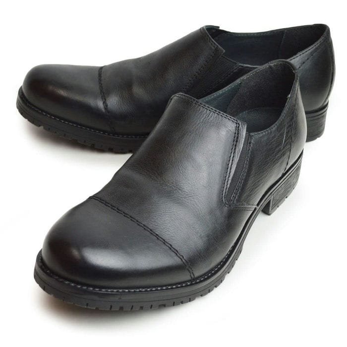 新品■26.5cm 本革 カジュアルシューズ 牛革 レザー スリッポン メンズ サイドゴア ブーツ ビジネス スニーカー コンフォート【エコ配送】拍卖