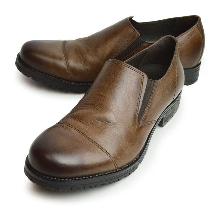 新品■26.5cm 本革 カジュアルシューズ 牛革 レザー スリッポン メンズ サイドゴア ブーツ ビジネス スニーカー コンフォート【エコ配送】拍卖