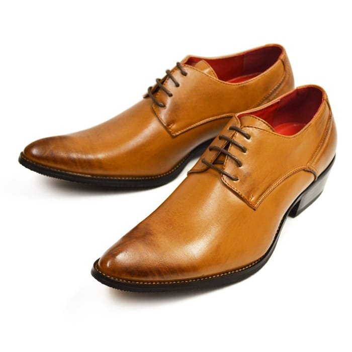 新品■28cm ビジネスシューズ 紳士靴 4.5cmヒール メンズ 革靴 レースアップ プレーントゥ 脚長 フォーマル 冠婚葬祭 イタリアンデザイン拍卖