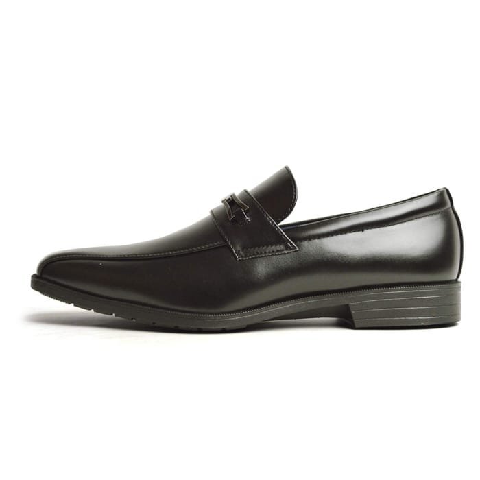 新品■26.5cm 超軽量 ビジネスシューズ 片足180g 多機能 メンズシューズ 幅広 3E 紳士靴 スリッポン ビットローファー スワールモカ 黒拍卖