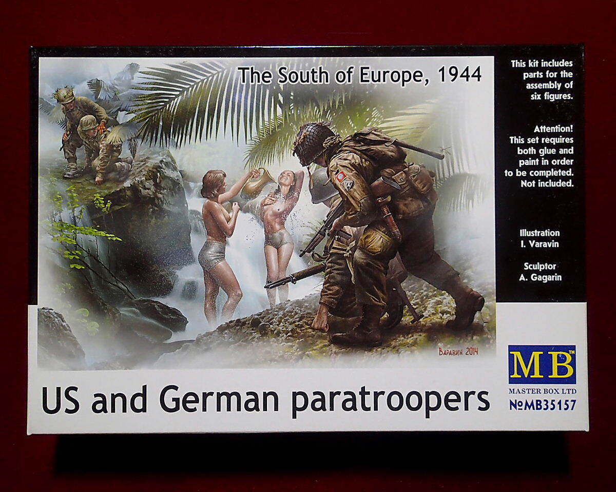 ★マスターボックス(MB35157) 1/35 米独・降下兵(各2体) /沐浴中の女性(2体)付 南欧 1944(クリックP:185円他)拍卖