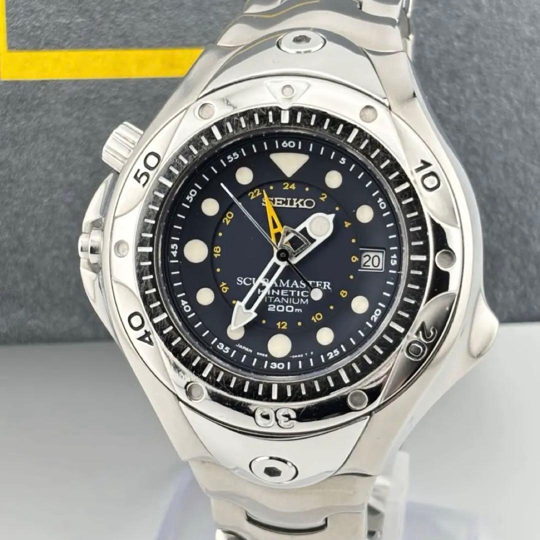 希少 美品 SEIKO PROSPEX セイコー プロスペックス スキューバマスター ピピン 5M65-0A40 ダイバーズ キネティック メンズ クォーツ 腕時計拍卖