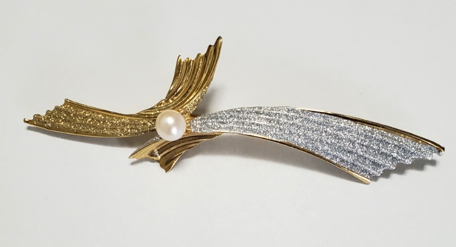 アコヤ 本真珠 パール ブローチ レディース アクセサリー 8,8g 美品拍卖