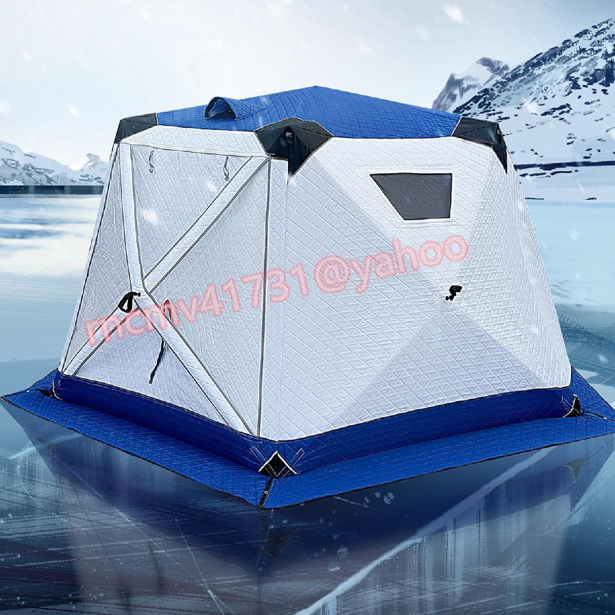 「81SHOP」折り畳み式 3-4人用 広々とした防風、防雨、耐寒、通気 ワンタッチ ポップアップ アウトドア 簡単設置氷上釣り基地スカート付き拍卖