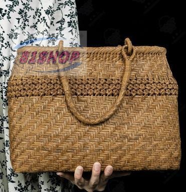 「81SHOP」高品質★手編み山葡萄籠バッグ バスケット籐かご 高級UPハンドバック拍卖