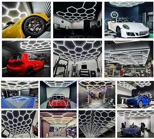 「81SHOP」2セット ! ガレージ 照明 led プロの自動車美容ハニカム ライト/ガレージ照明 Led 天井六角ライト車のショー ルーム2.4*4.8m拍卖