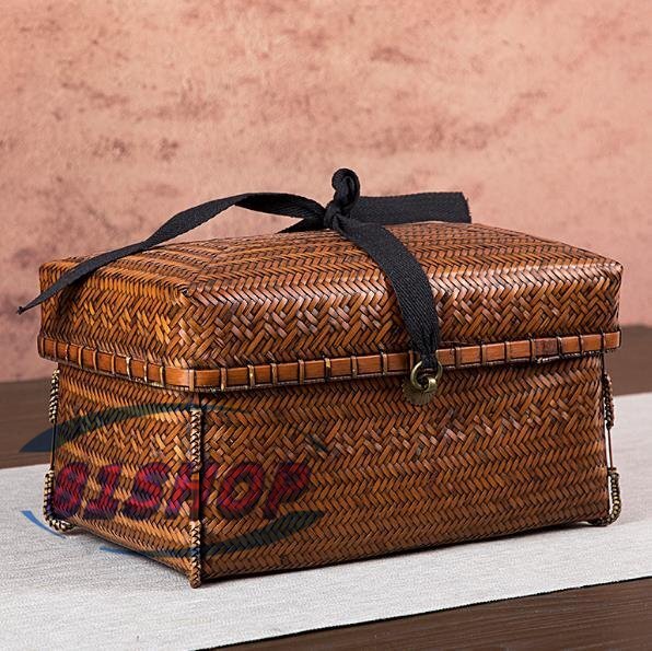 「81SHOP」新品 収納かご おしゃれ竹籠 編み 収納箱 小物入れ 茶道*お菓子入れ 竹工芸 可愛い良品拍卖