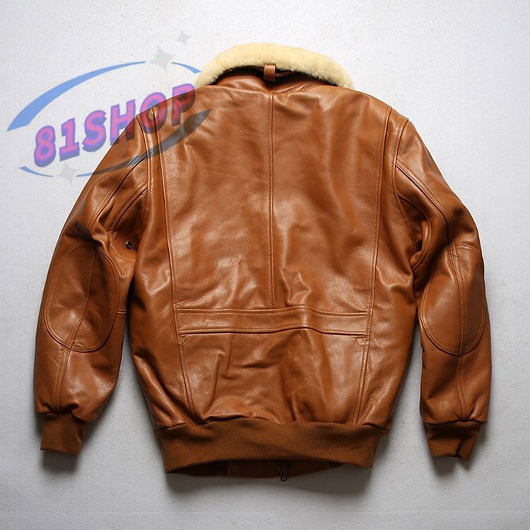 「81SHOP」品質保証☆フライトジャケット メンズ ミリタリージャケット 空軍 カジュアル 牛革1 本革 ウール 襟取り外し可能 革ジャン拍卖
